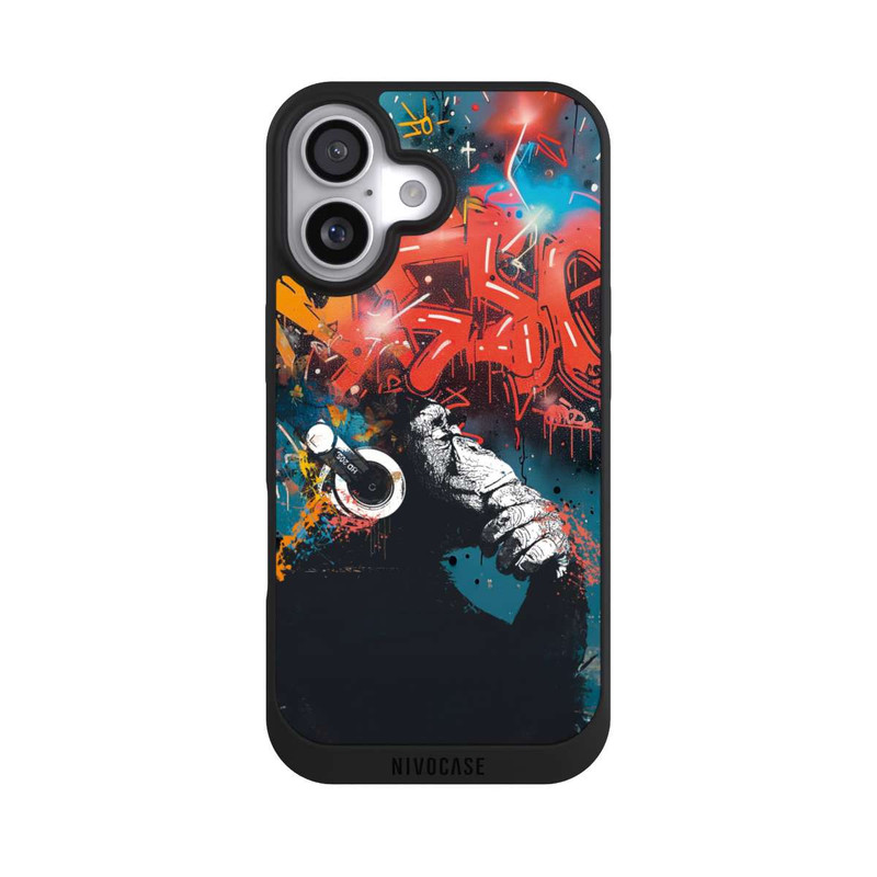 iPhone 17 NIVOpure Affe Stereo Kopfhörer Graffiti Street Art
