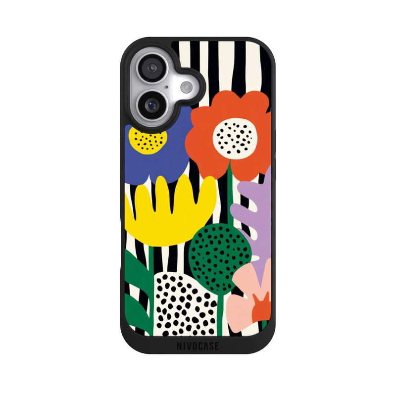 iPhone 17 NIVOpure Flowers Striped Background