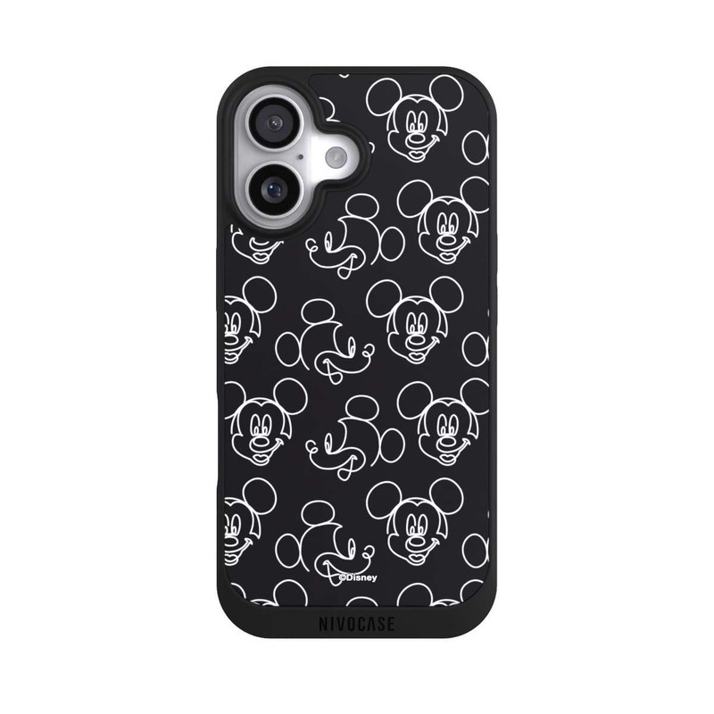 iPhone 17 NIVOpure Disney Mickey Faces Black Line Art Pattern