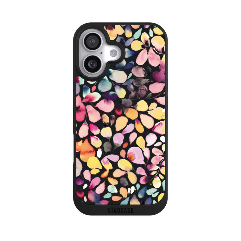 iPhone 17 NIVOpure Eukalyptus Aquarellblätter Schwarz