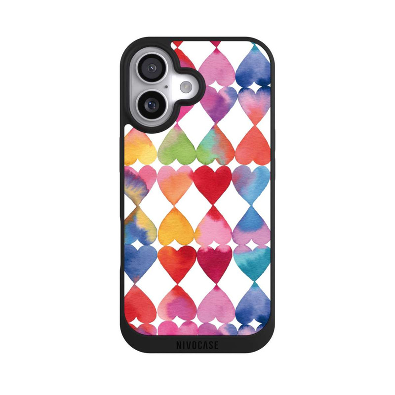 iPhone 17 NIVOpure Colorful Watercolor Hearts Pattern