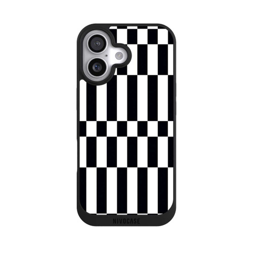  NIVOpure Checked Abstract Bold Black and White Color Block