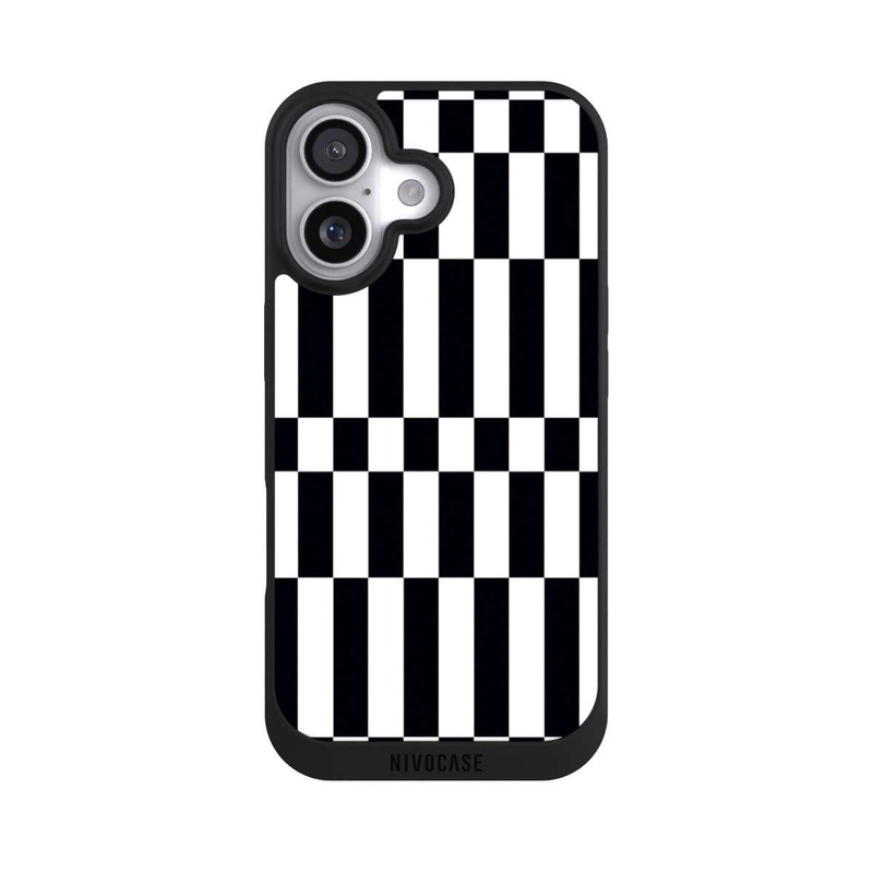 iPhone 17 NIVOpure Checked Abstract Bold Black and White Color Block