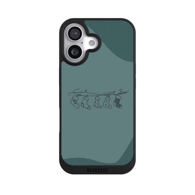 iPhone 17 NIVOpure Weihnachtsstrümpfe Line Art Minimalistisch