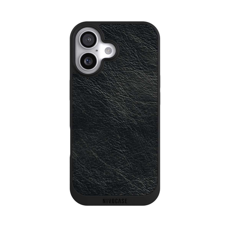 iPhone 17 NIVOpure Fond Aspect Cuir Noir