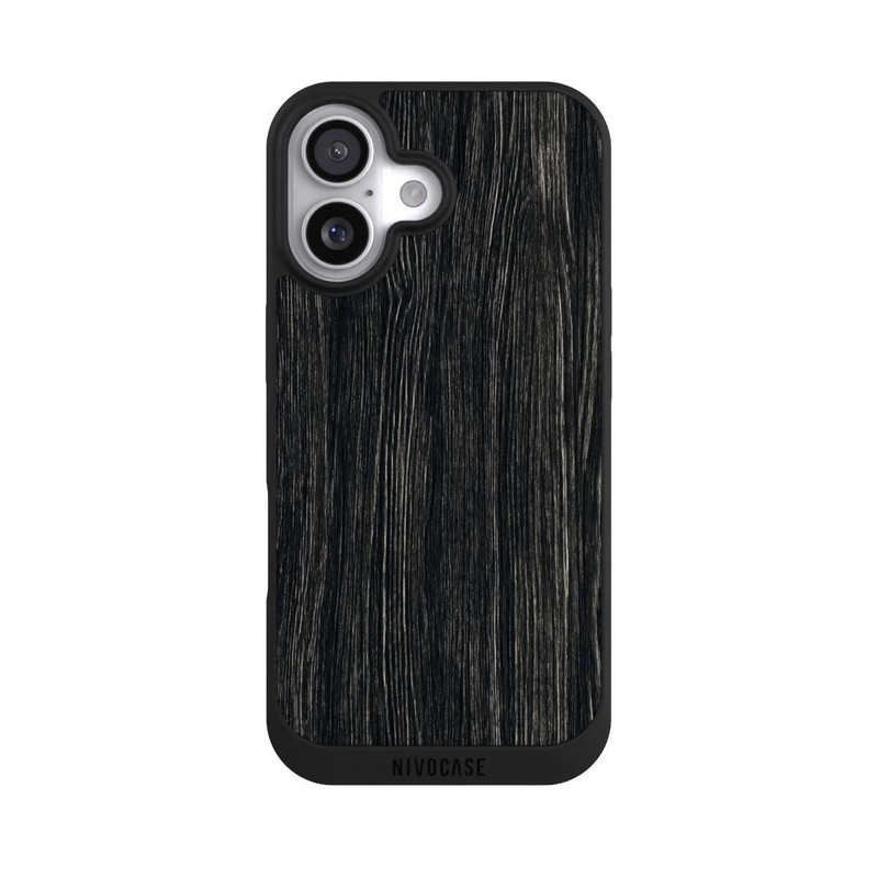 iPhone 17 NIVOpure Dunkle Holzstruktur