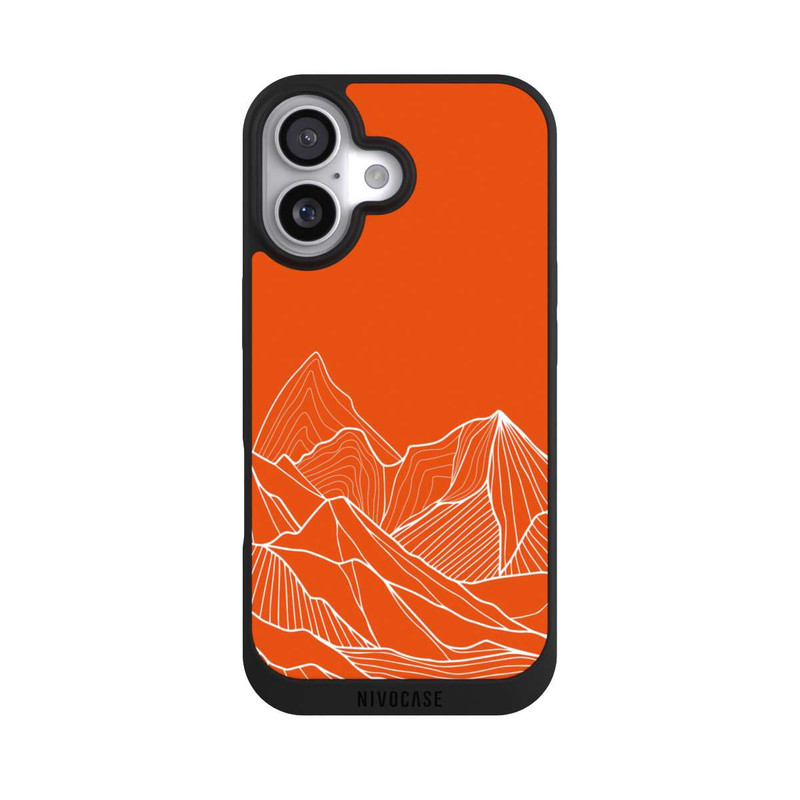 iPhone 17 NIVOpure Dessin de contour de montagne orange