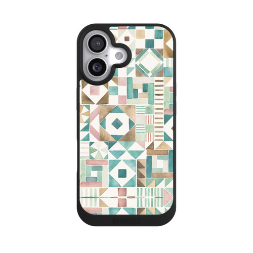  NIVOpure Geometric Blocks Retro Vintage Patchwork Green