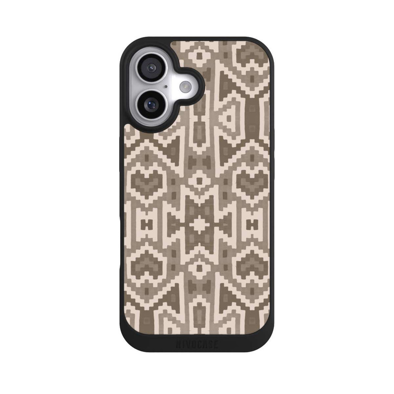 iPhone 17 NIVOpure Ikat Boho Muster Inka Braun
