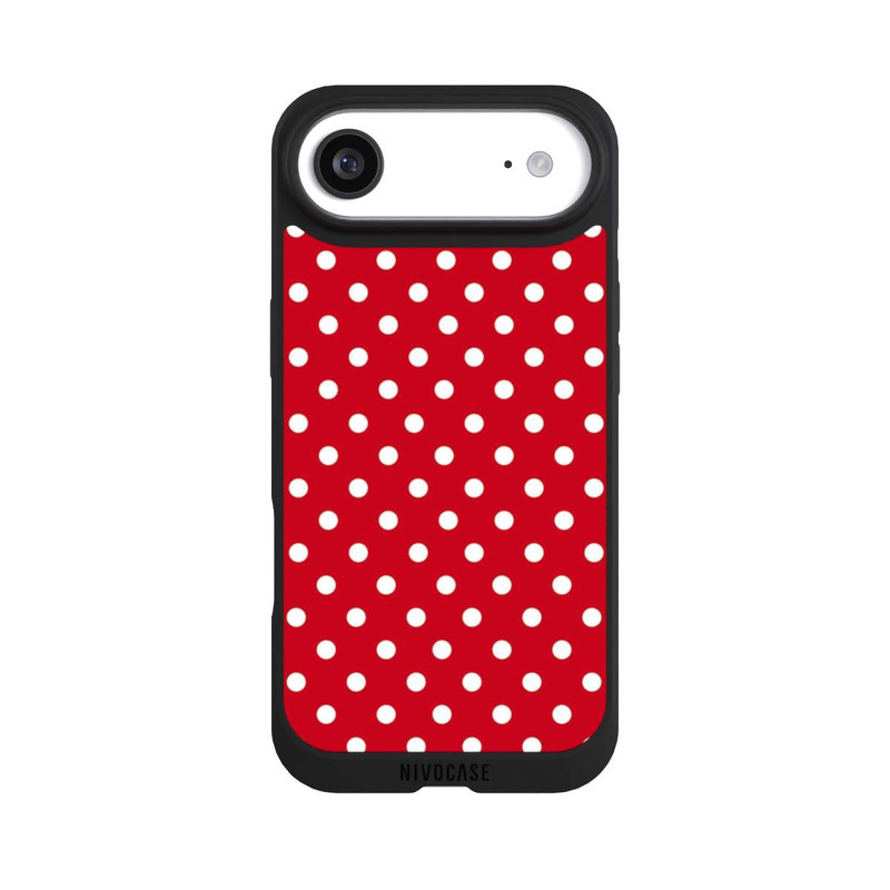 iPhone Air NIVOpure Polka Dots Dunkelrot und Weiß