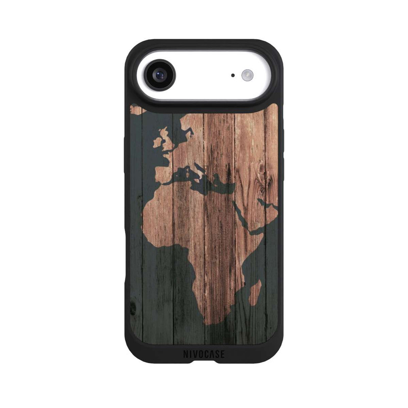 iPhone Air NIVOpure Carte du Monde Effet bois