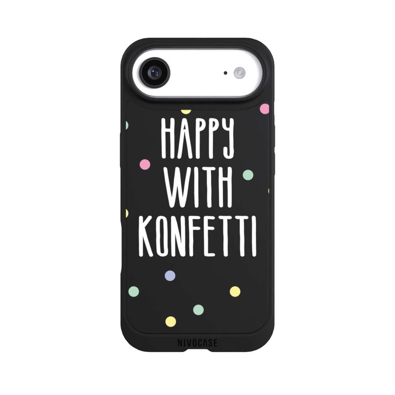 iPhone Air NIVOpure Happy with Konfetti White ohne Hintergrund