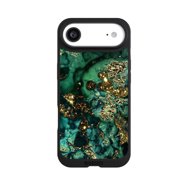 iPhone Air NIVOpure Cyan Glitter Marble Look