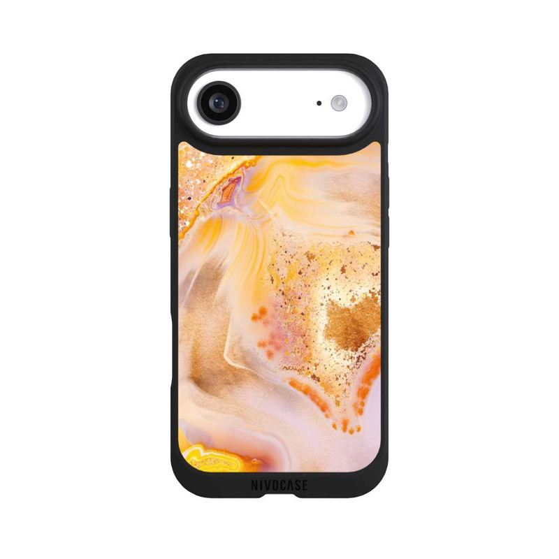 iPhone Air NIVOpure Orangefarbener Glitzer Marmorlook