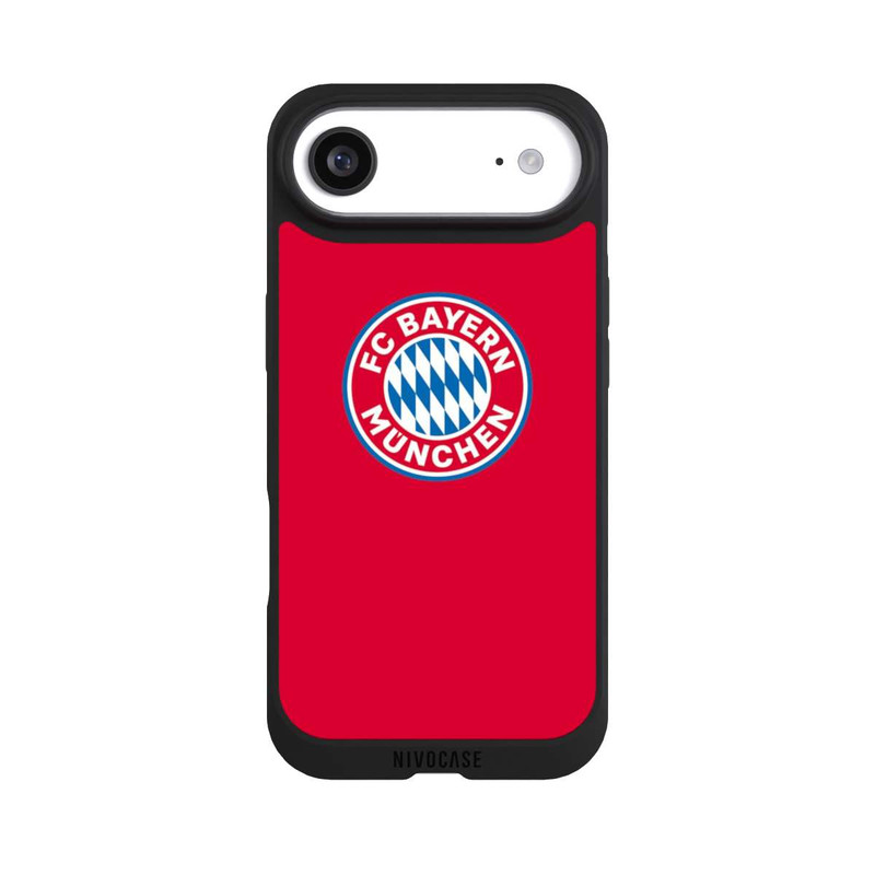 iPhone Air NIVOpure FCB Logo sur fond rouge