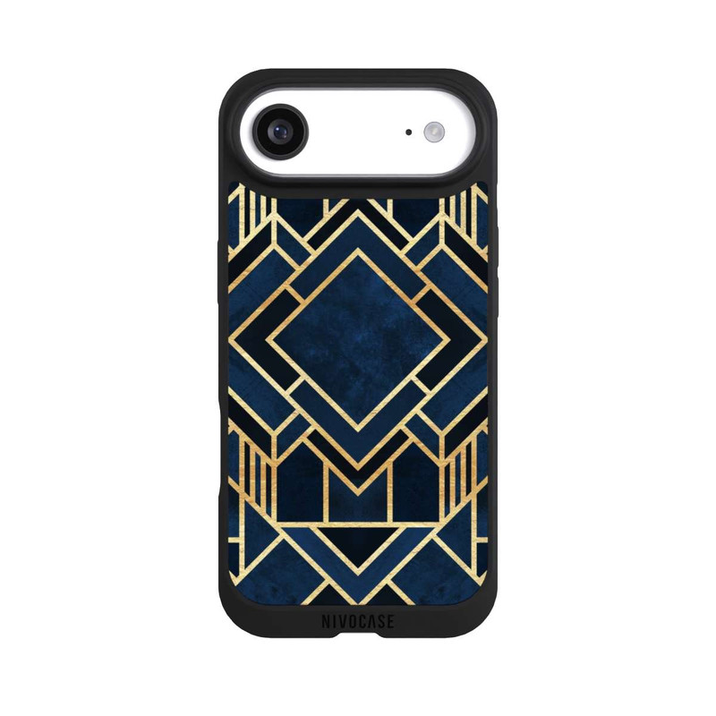 iPhone Air NIVOpure Impression Art Déco Bleu Or