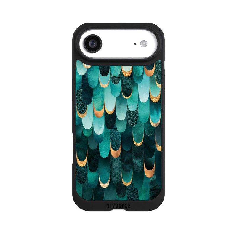 iPhone Air NIVOpure Feathered Turquoise Gold Print