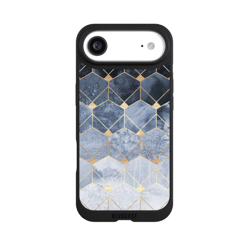 Apple iPhone Air NIVOpure Blaue Sechsecke und Diamanten Golddruck