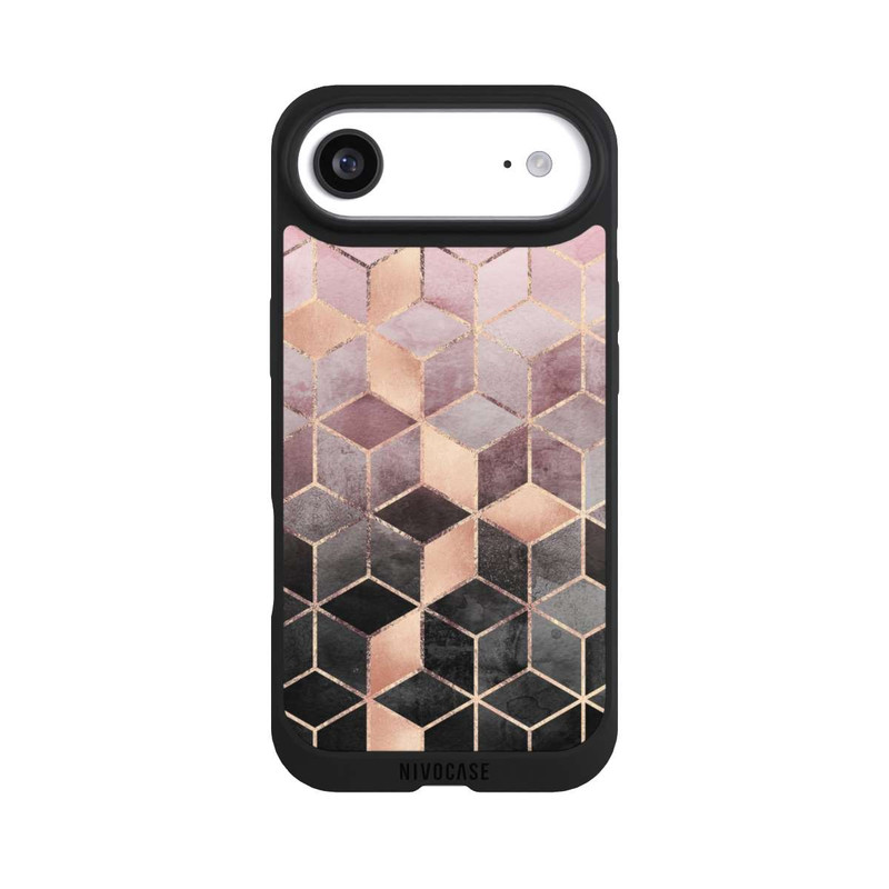 iPhone Air NIVOpure Pink Grey Gradient Cubes Print