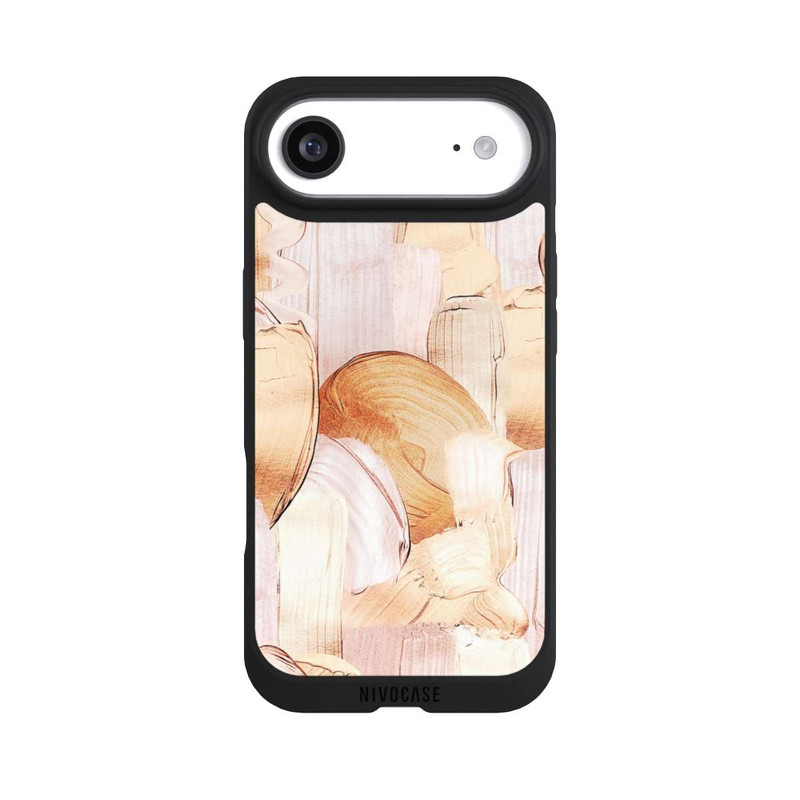 iPhone Air NIVOpure Weiß/Gold Pinsel Muster