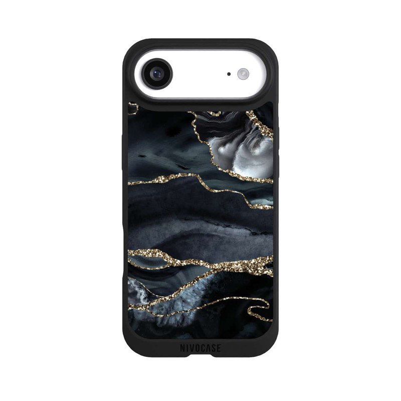 iPhone Air NIVOpure Dunkler Marmor Gold Glitzerlook