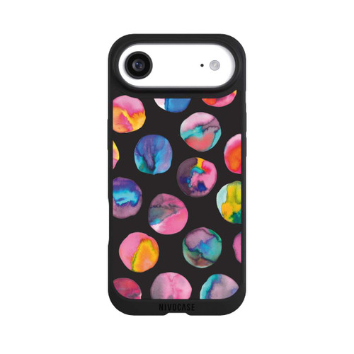 Apple iPhone Air NIVOpure Colorful Ink Marbles Dots Black