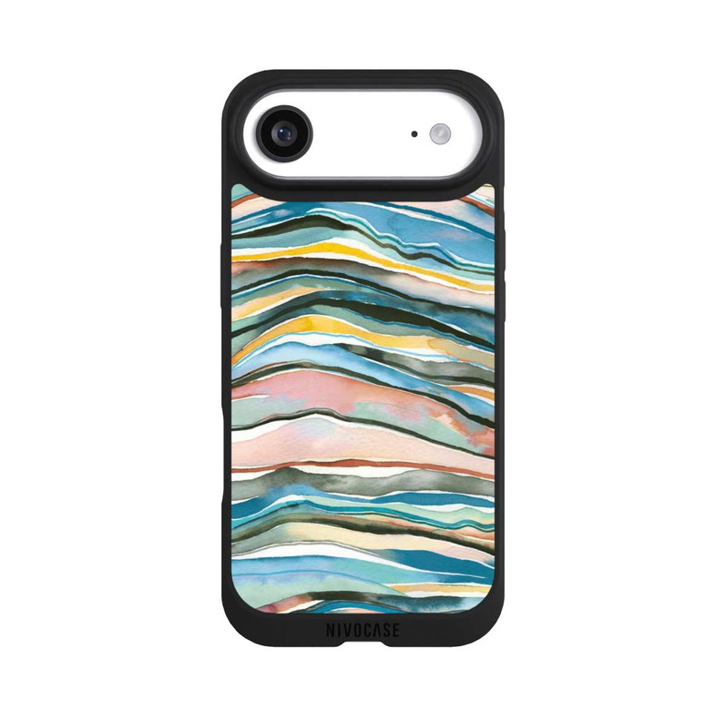 iPhone Air NIVOpure Couches d'agate aquarelle bleues