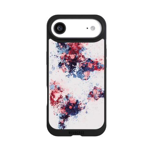 Apple iPhone Air NIVOpure Carte du monde : éclaboussures de peinture bleu rouge
