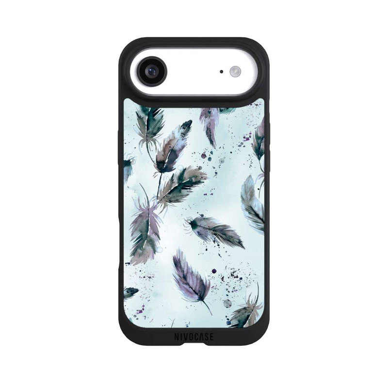 iPhone Air NIVOpure Magische Federn Sanftes Blau