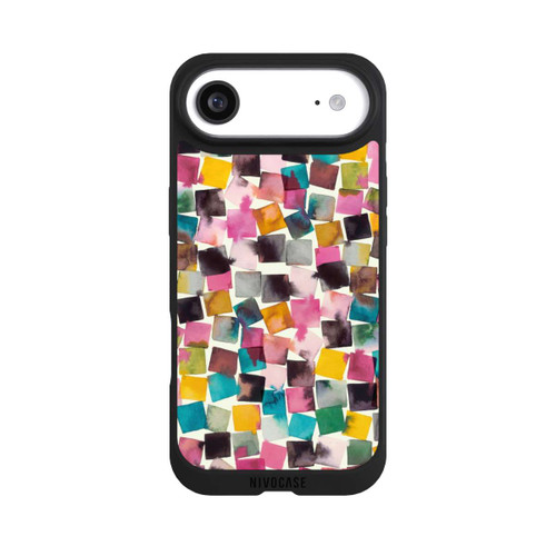Apple iPhone Air NIVOpure Aquarell geometrische Plaids rosa