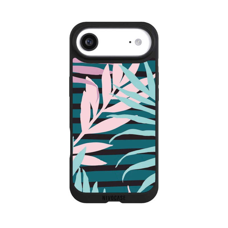 iPhone Air NIVOpure Pastel Jungle Leaves Pink Teal Seamless
