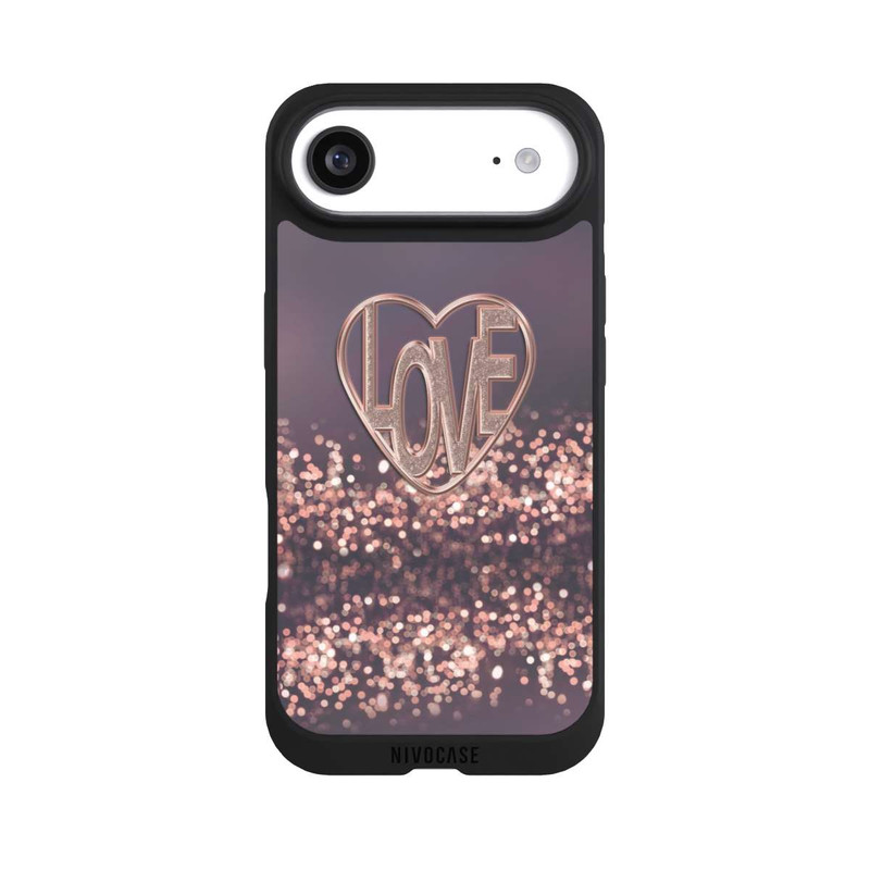 iPhone Air NIVOpure LOVE Glitzerrosa