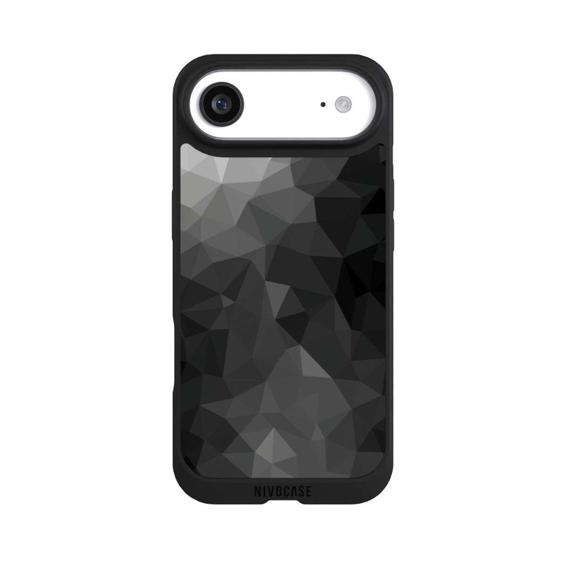 iPhone Air NIVOpure Polygonales Mosaik Schwarz/Weiß