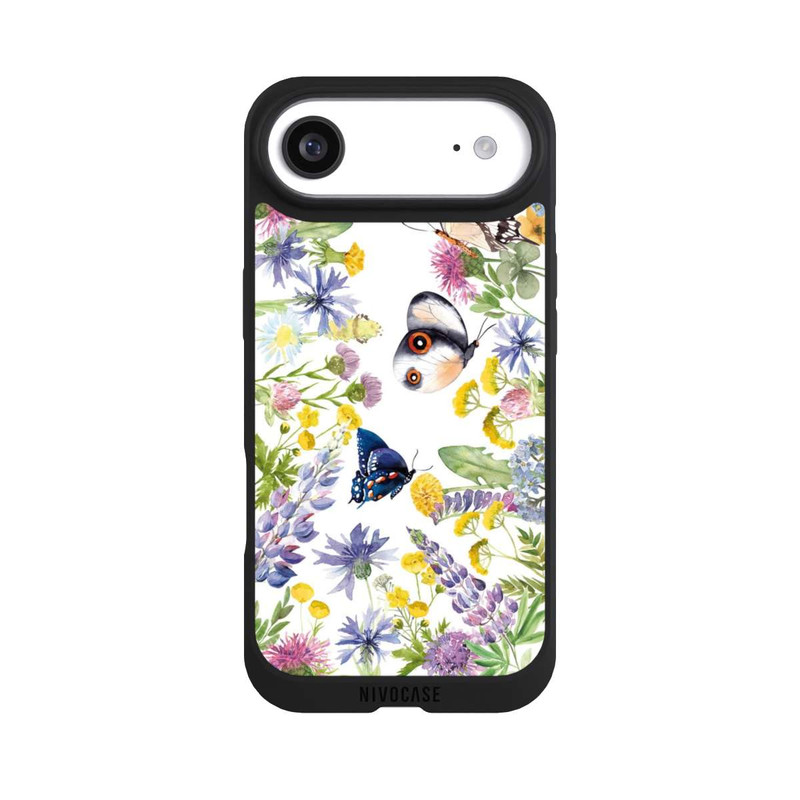iPhone Air NIVOpure Bunte Frühlingsblumen und Schmetterlinge