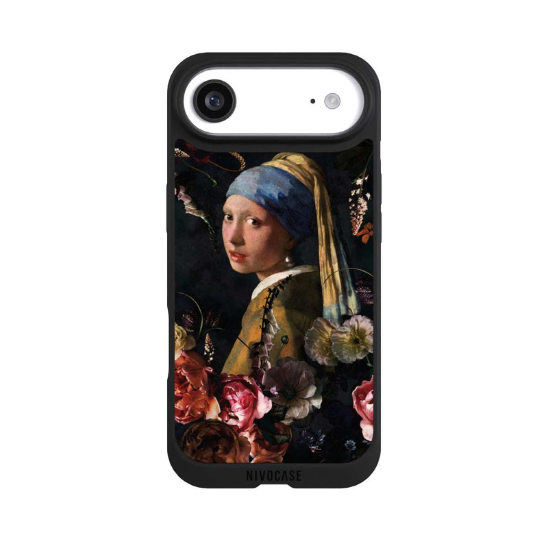 iPhone Air NIVOpure Mädchen mit Perlenohrringen und Rosen