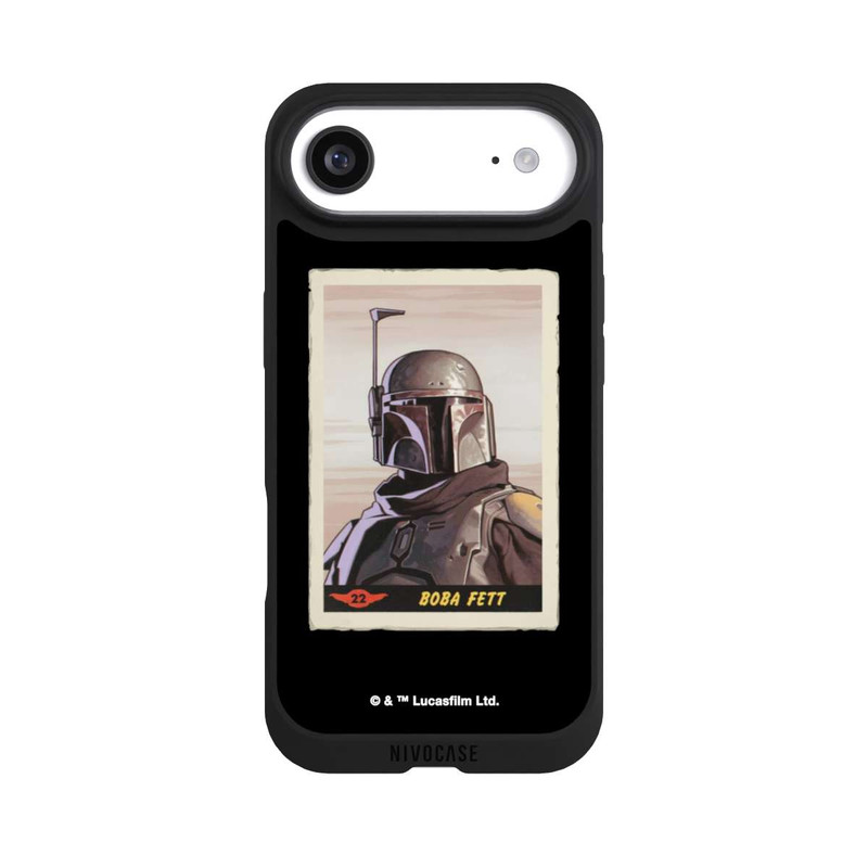 iPhone Air NIVOpure Boba Fett Badges Black Background