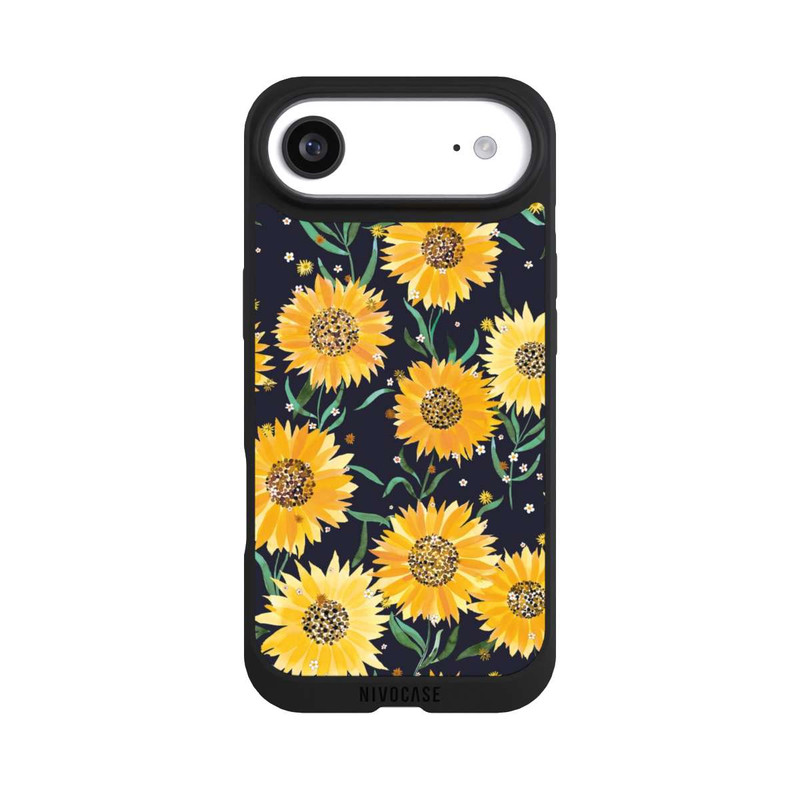 iPhone Air NIVOpure Fleurs de Tournesol sur Fond Noir