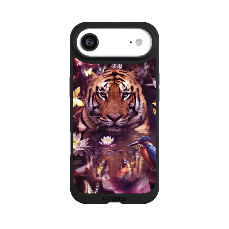 iPhone Air NIVOpure Tiger Blumenrahmen