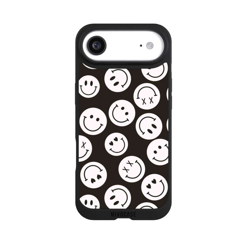 iPhone Air NIVOpure Smiles Emotes Pattern Black And White