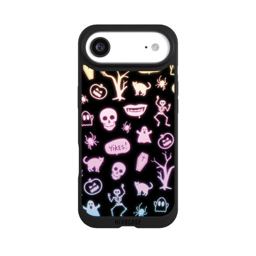 Apple iPhone Air NIVOpure Neon Halloween Stickers Black Background