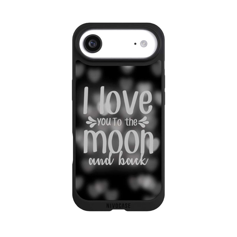 iPhone Air NIVOpure I Love You to The Moon And Back Black Hearts