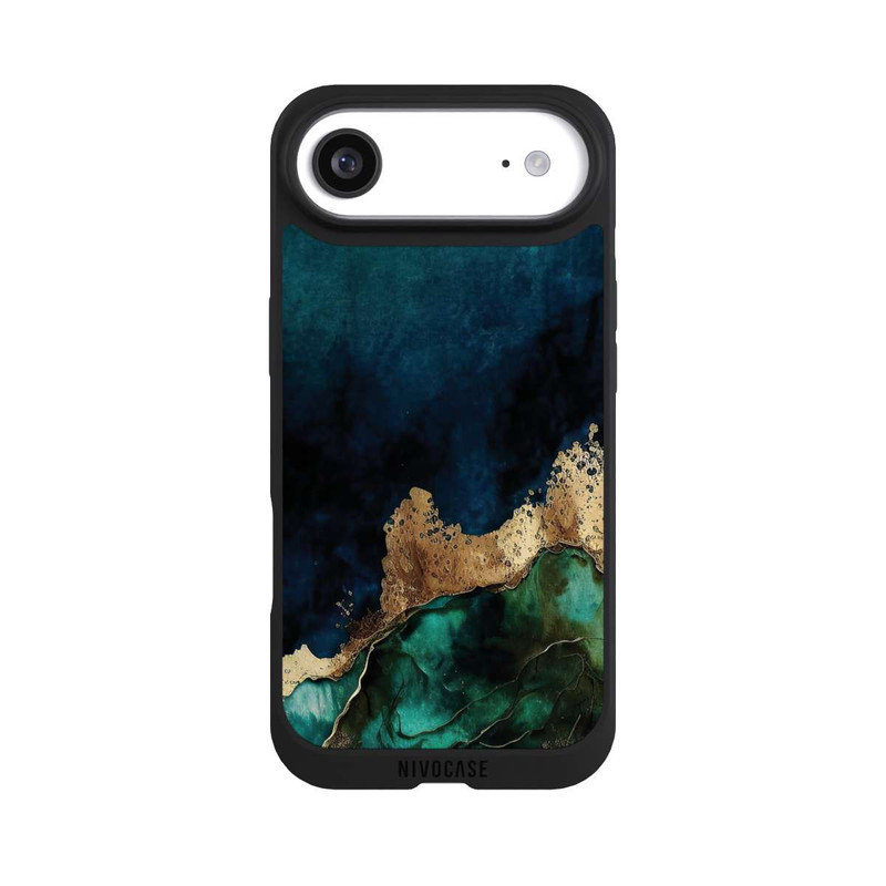 iPhone Air NIVOpure Petrolblau mit Gold