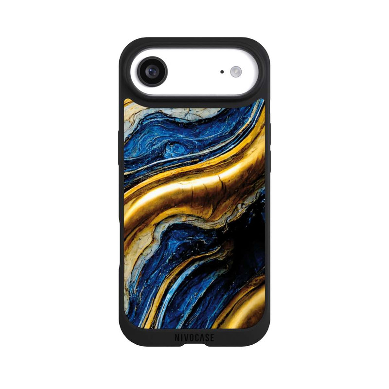 iPhone Air NIVOpure Struktur im Royalblau- und Gold-Look