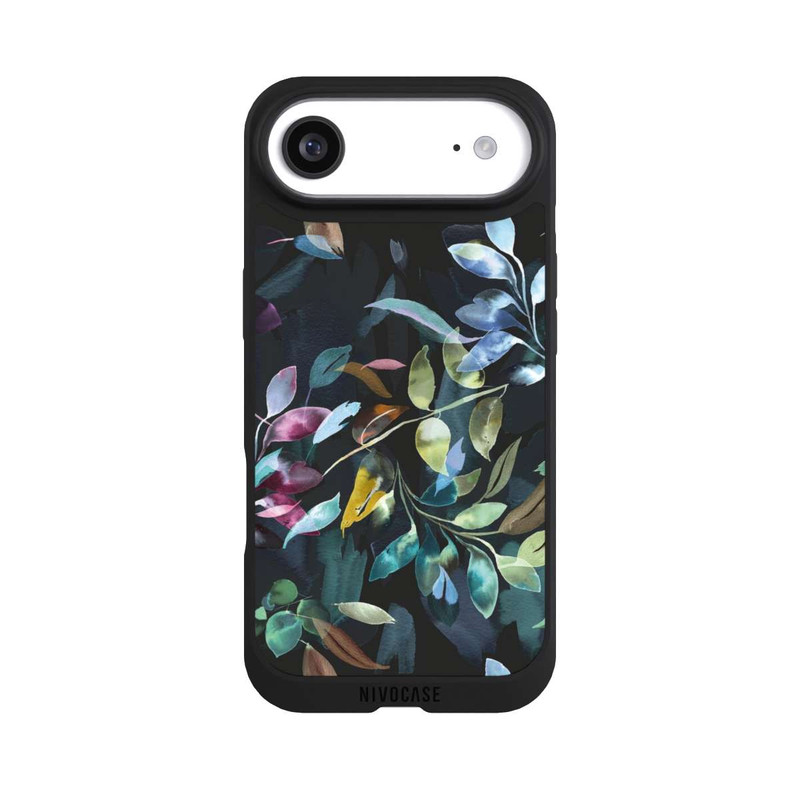 iPhone Air NIVOpure Mystische Aquarellblätter schwarz