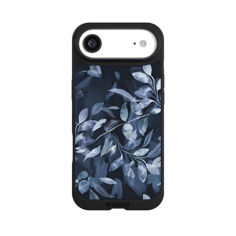 iPhone Air NIVOpure Mystische Aquarellblätter marineblau