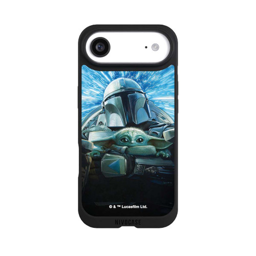 Apple iPhone Air NIVOpure Grogu und Mando fliegen blau