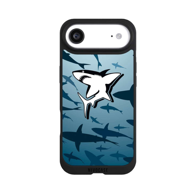 iPhone Air NIVOpure Haie Muster Blau