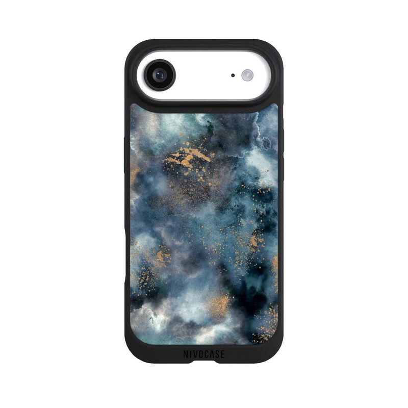 iPhone Air NIVOpure Smoky Marble Watercolor Navy