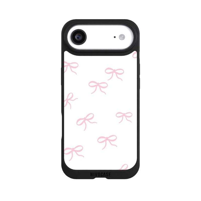 iPhone Air NIVOpure Schleifen Muster Rosa Weiß