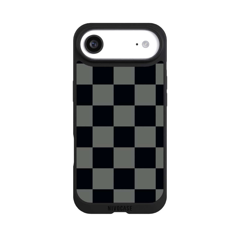 iPhone Air NIVOpure Checked Pattern Black Grey
